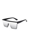 TOEECY Lunettes de Soleil Femme Homme Polarisées Carré Cadre Retro Grand Cadre Surdimensionné Protection UV400 Vintage Classi