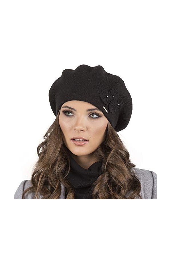 VIVISENCE Femme Béret Classique Et Élégant 7006, Fabriqué en UE, Bleu,UNI