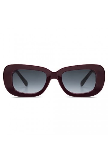 SOJOS Lunettes de soleil rectangulaires épaisses Femmes Hommes Concave Chunky Monture Mode Rétro Vintage 90s Shades Sunnies 