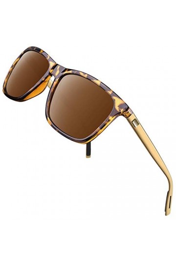 GQUEEN Lunettes de soleil Homme Femme Mode Vintage Avec Lentille Polarisée Protection UV400 GQ33,Tortue Marron,M