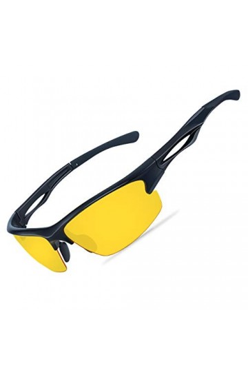 Goiteia Lunettes de conduite nocturne, lunettes de vision nocturne de sport polarisées pour la course, le cyclisme, la pêche,
