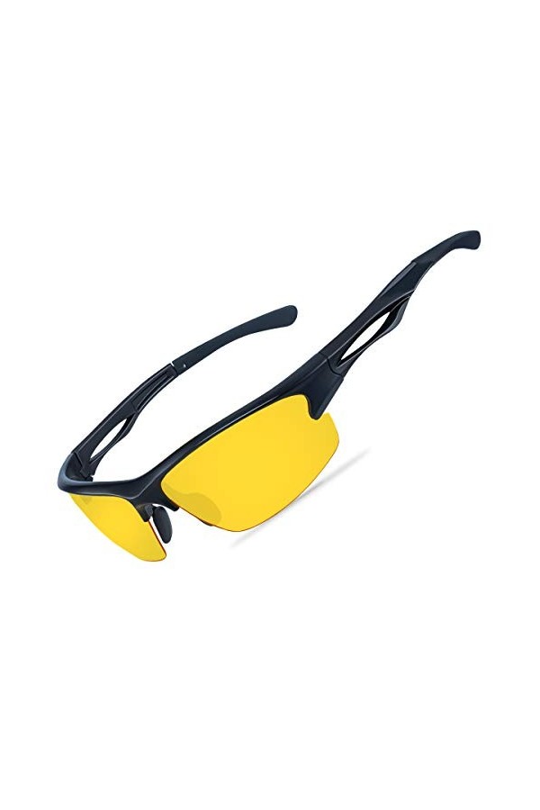Goiteia Lunettes de conduite nocturne, lunettes de vision nocturne de sport polarisées pour la course, le cyclisme, la pêche,