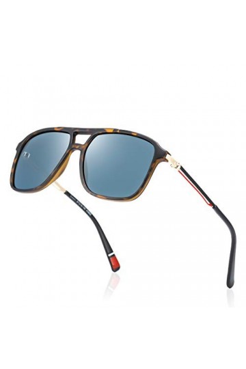 kimorn Classique Lunettes De Soleil Polarisées UV Miroir Lentille Métal Rétro Nuances K0802 Écaille de tortue 