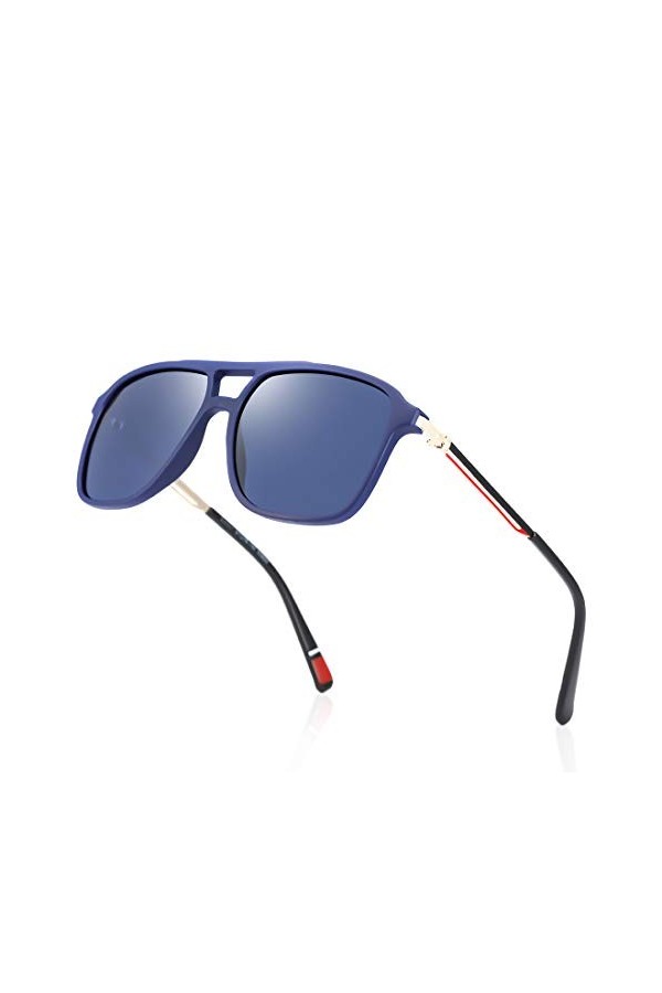 kimorn Classique Lunettes De Soleil Polarisées UV Miroir Lentille Métal Rétro Nuances K0802 Écaille de tortue 