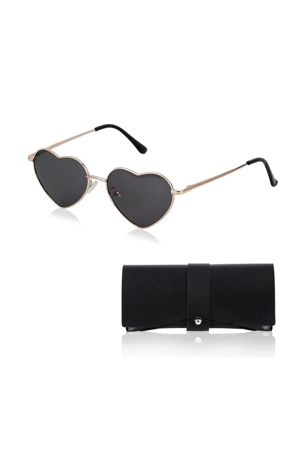 Forme Coeur Lunettes,lunettes pour Fête de Soleil Polarisées en Forme de Cœur pour Femme Festival Hippie Lunettes de Soleil V