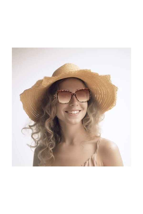 JM Lunettes Loupe Solaire Classiques pour Femmes Montures de lunettes Vintage Protection UV Extérieure Noir+Tortue 2.75