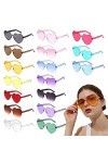 CTAKPOWE 17 Pièces lunettes de fête, Multicolore Lunette de Soleil Coeur, de lunettes de soleil en forme, Accessoires et déco