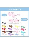 CTAKPOWE 17 Pièces lunettes de fête, Multicolore Lunette de Soleil Coeur, de lunettes de soleil en forme, Accessoires et déco
