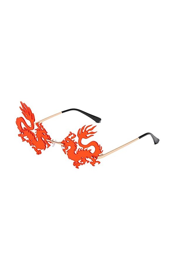 ShFhhwrl Classique des Lunettes De Soleil Lunettes De Soleil Femmes Mode Unique Dragon Flammé Lunettes De Soleil Hommes Rouge