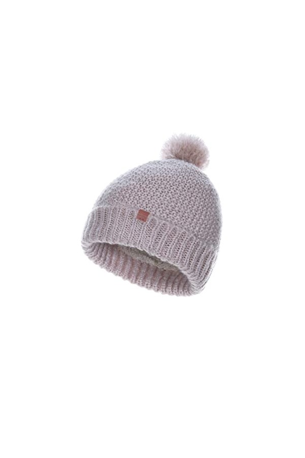 BICKLEY + MITCHELL Soft Knitted Pom Bonnet pour Femme avec Doublure en Peluche 2022-01-10-167, LT Pink Twist, Taille Unique