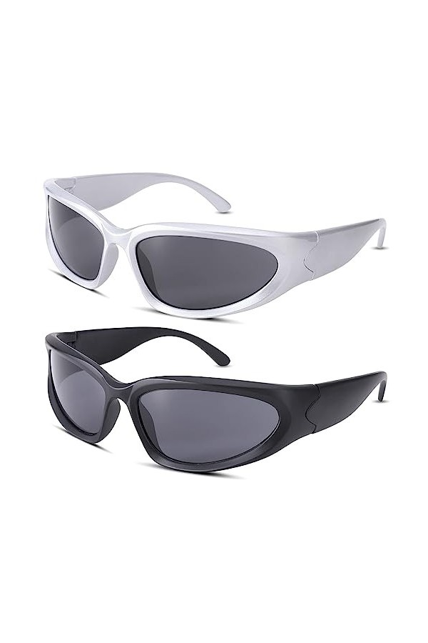 Charfia Lunettes de soleil de sport, lunettes de soleil enveloppantes pour homme, lunettes de soleil pour homme, lunettes de 