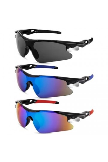 Firtink Lot de 3 lunettes de soleil de sport polarisées, tendance, coupe-vent, protection légère, lunettes de soleil dextéri