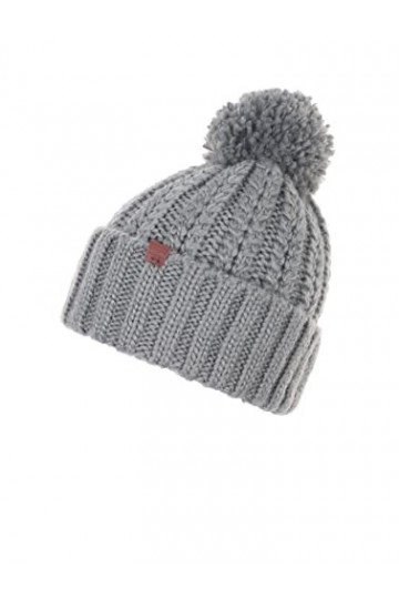 BICKLEY + MITCHELL Bonnet Tricot à Pompons pour Femme 2001-21-9-22, Gris, Taille Unique