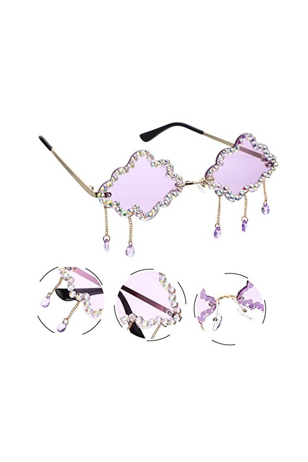 CALLARON 2 Paires De Lunettes De Soleil Nuage Lunettes Rave Accessoires Rave Lunettes De Soleil Cool Accessoires Esthétiques 