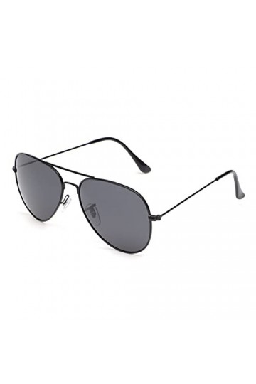 YOJUED Lunettes de soleil polarisées rétro pour homme et femme, protection UV400, A-noir gris, taille unique