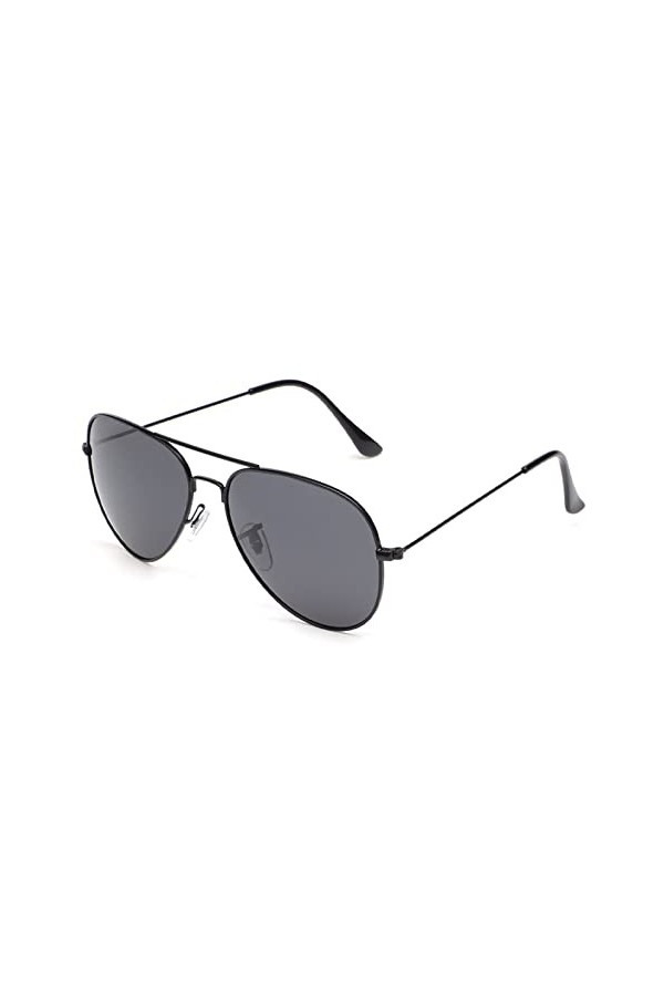 YOJUED Lunettes de soleil polarisées rétro pour homme et femme, protection UV400, A-noir gris, taille unique