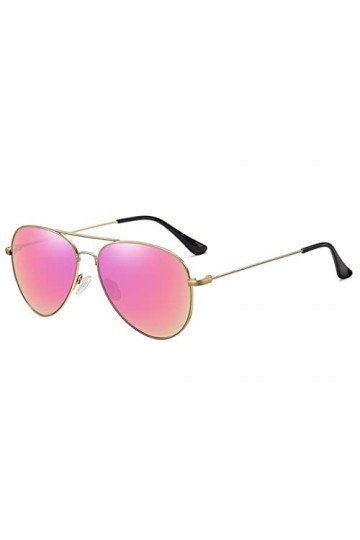 YOJUED Lunettes de soleil polarisées rétro pour homme et femme, protection UV400, A-doré rose, taille unique
