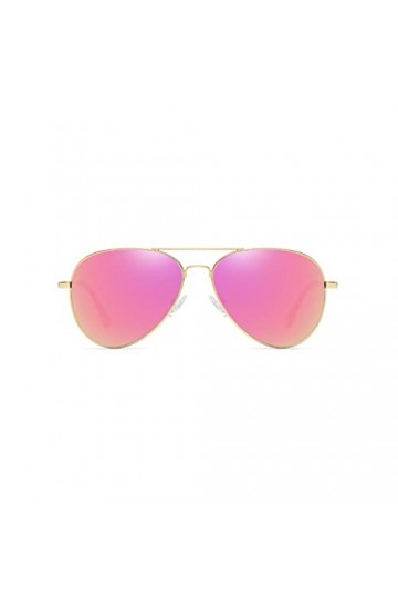 YOJUED Lunettes de soleil polarisées rétro pour homme et femme, protection UV400, A-doré rose, taille unique
