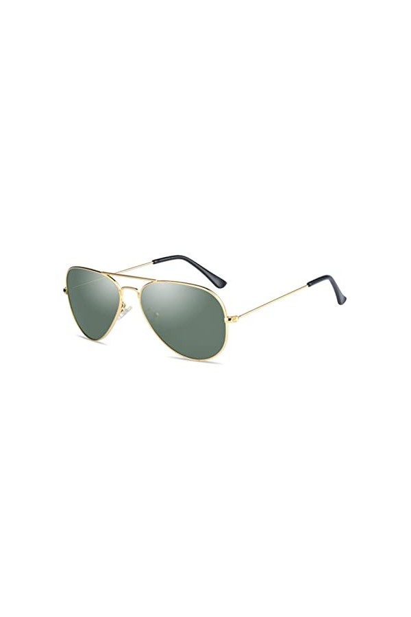 YOJUED Lunettes de soleil polarisées rétro pour homme et femme Protection UV400, vert foncé, Taille unique