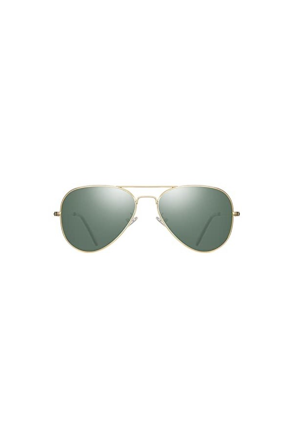 YOJUED Lunettes de soleil polarisées rétro pour homme et femme Protection UV400, vert foncé, Taille unique