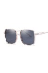 DLSM Grandes lunettes de soleil carrées, lunettes de soleil pour femmes, transparent, avec lentille dégradé, lunettes de sole