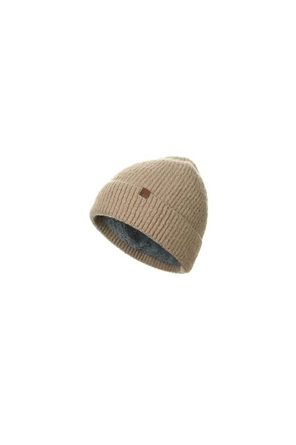 BICKLEY + MITCHELL Bonnet Super Doux et Cozy pour Femme avec Doublure en Fausse Fourrure 2018-01-10-15, Beige, Taille Unique