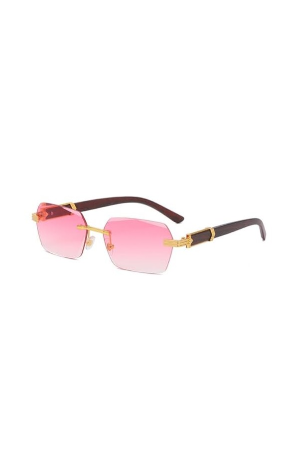 HPIRME Lunettes de soleil rétro petites rectangulaires pour femmes, lunettes de soleil carrées sans monture pour hommes, styl