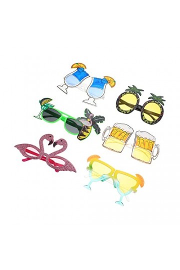 ibasenice 6 Paires Lunettes Flamant Rose Lunettes De Soleil De Quai Pour Femmes Lunettes Tropicales Lunettes De Soleil Tendan