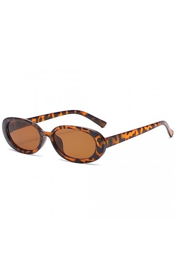 MUTYNE Petites lunettes de soleil ovales femmes Vintage rétro noir lunettes de soleil nuances classiques femme, léopard, tail