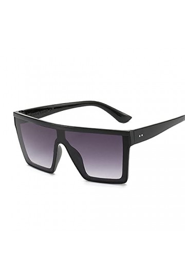 DLSM Lunettes de soleil carrées noires rétro dames surdimensionnées cadre lunettes de soleil pour hommes Lunettes de soleil p