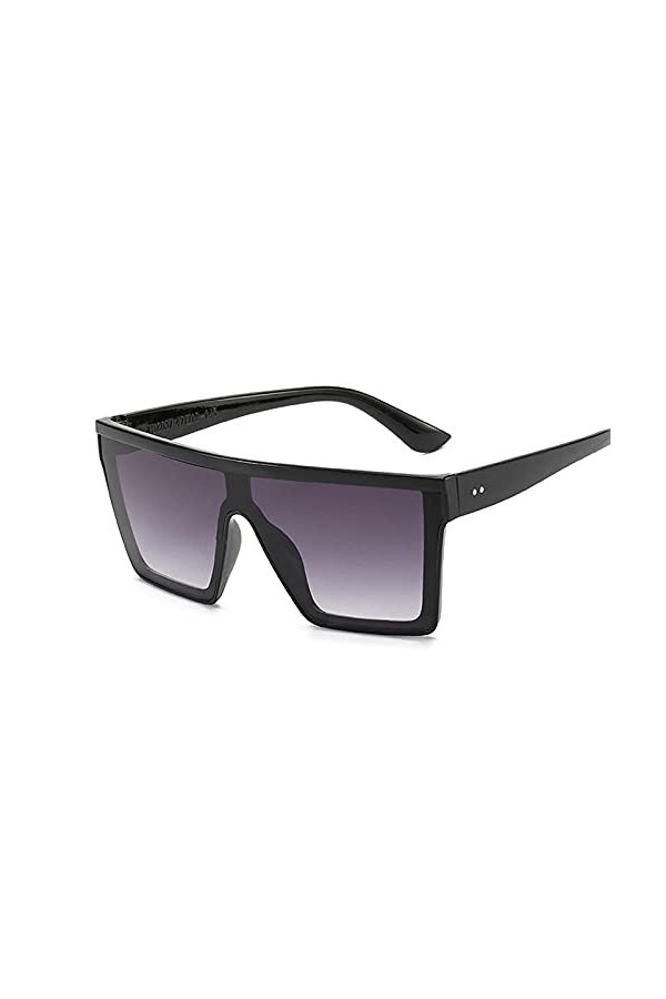 DLSM Lunettes de soleil carrées noires rétro dames surdimensionnées cadre lunettes de soleil pour hommes Lunettes de soleil p