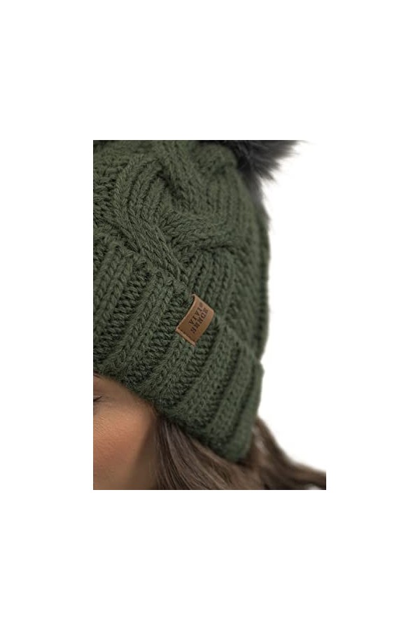 VIVISENCE Filloo Bonnet Et Écharpe Ensemble dhiver 7014Kmpl, Vert,UNI