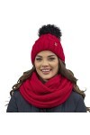 VIVISENCE Filloo Bonnet Et Écharpe Ensemble dhiver 7014Kmpl, Rouge,UNI