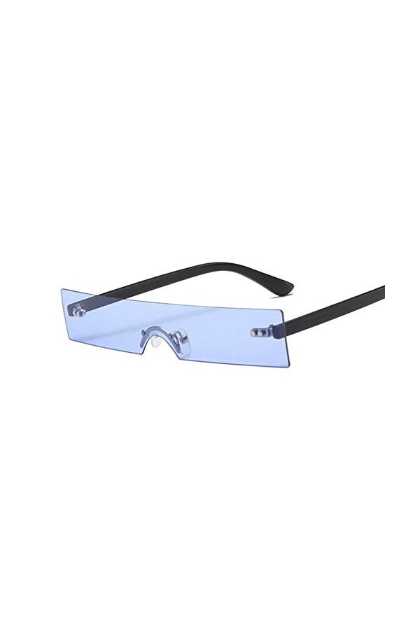 Lunettes de soleil carrées roses de mode Dames transparentes Petite lentille Lunettes de soleil à une pièce Voyage Paignade M