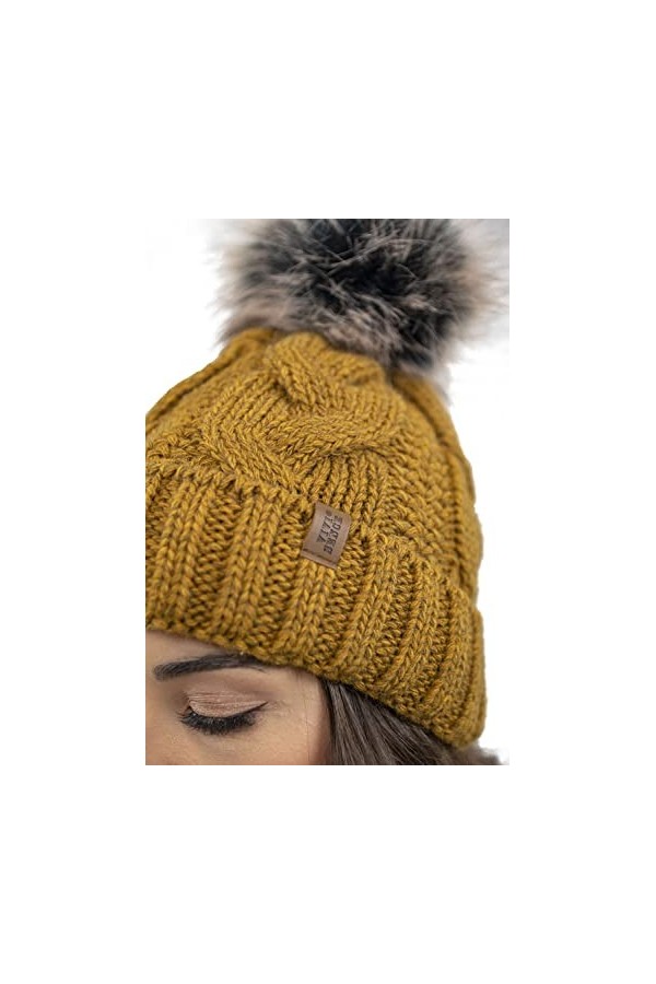 VIVISENCE Filloo Bonnet Et Écharpe Ensemble dhiver 7014Kmpl, Jaune,UNI