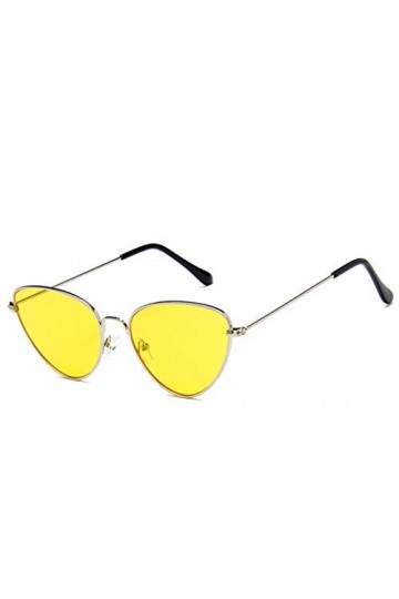 HAOMAO Sexy Petites Lunettes de Soleil Vintage Oeil de Chat pour Femmes Marque Designer Lunettes en métal C3