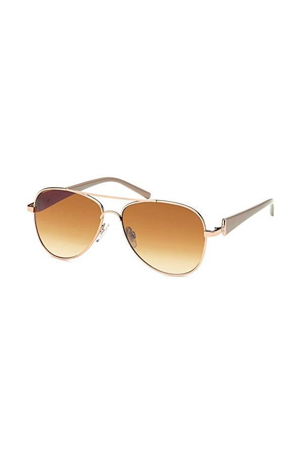 styleBREAKER Aviateurs féminins avec verres teintés, lunettes de soleil avec branches laquées et strass 09020053, couleur:Mon