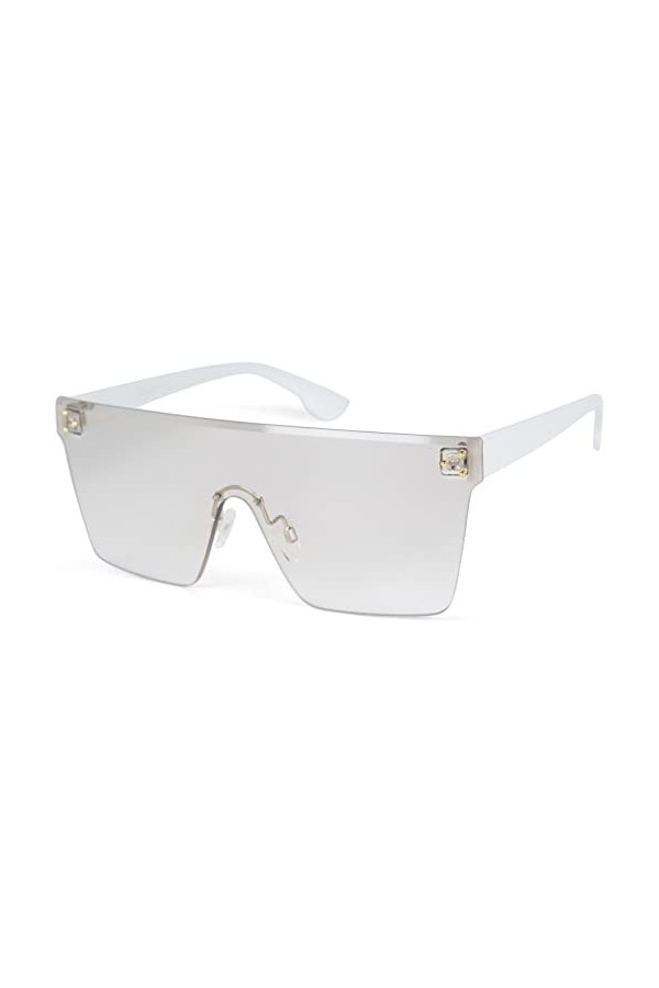 styleBREAKER Lunettes de soleil mono verre Shield pour femmes Sans bord avec verres en polycarbonate taillés, style rétro 090