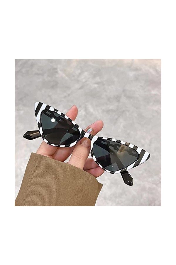 DSFG Lunettes de Soleil Femmes Fashion Small Square Vintage Cycling Equiping Polaris Sun Glasses Rectangle Eyewear-Black-Grey