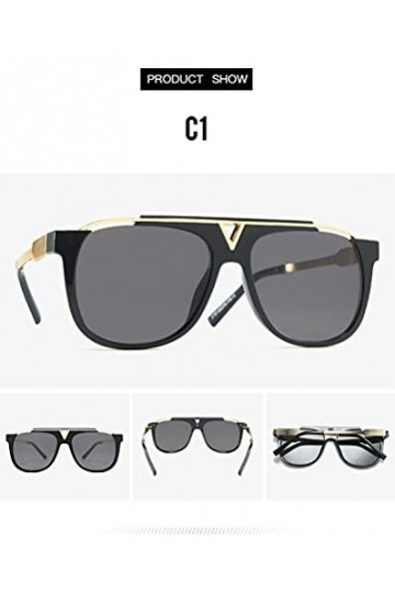 BANLV Lunettes de Soleil Femmes Lunettes Creuses Lunettes de Soleil de Photographie de Rue européennes et américaines