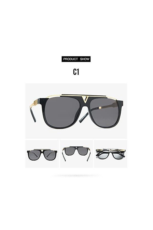 BANLV Lunettes de Soleil Femmes Lunettes Creuses Lunettes de Soleil de Photographie de Rue européennes et américaines