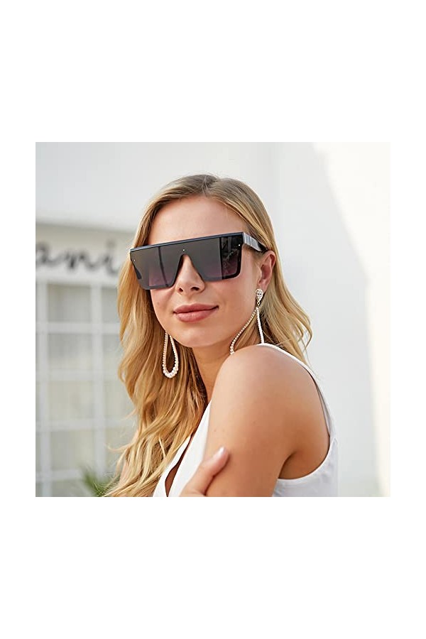 BANLV Lunettes de Soleil Femme Lunettes de Soleil européennes et américaines à Grande Monture