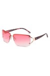 Lunettes de Soleil Roses Carrées sans Monture Diamant Exquis Luxe Sexy Femmes Lunettes de Soleil UV400 Lunettes de Conduite e