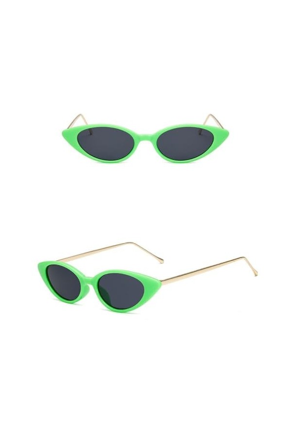 MUTYNE Lunettes de Soleil Oeil de Chat Hommes Femmes Lunettes de Soleil Homme Femme Mode,Vert,Taille Unique