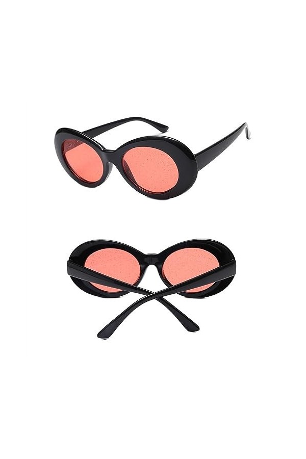 HPIRME Femmes Ovale Lunettes de Soleil Paillettes Lentilles Lunettes Bonbons Coloré Cadre Transparent Lunettes de Soleil UV40