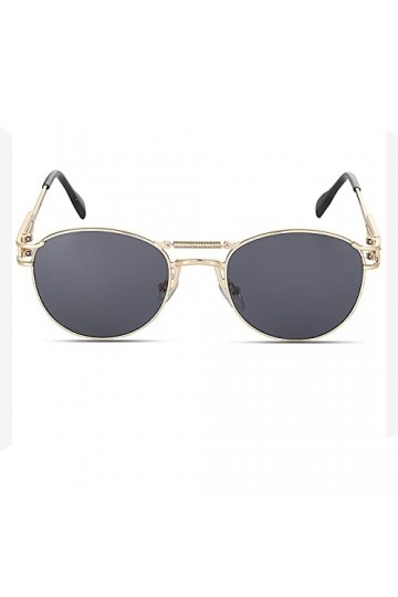 BANLV Lunettes de Soleil à Double Faisceau à Monture Ronde pour Femmes Lunettes de Soleil pour Hommes