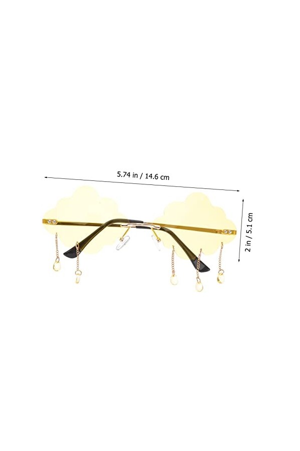 USHOBE 3Pcs Lunettes De Soleil Décoratif Nuage Lunettes Funky Sans Monture Mignon Disco Lunettes Vintage Lunettes De Soleil S