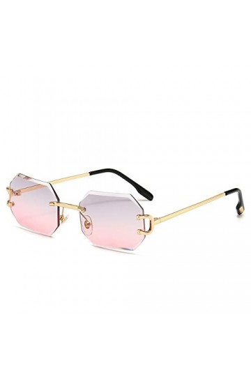 HPIRME Lunettes de soleil carrées sans monture Vintage femmes hommes petites lunettes de soleil pour femmes UV400 nuances, gr