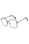 HPIRME Lunettes de soleil vintage à monture carrée femmes surdimensionnées grande taille lunettes de soleil pour hommes femme