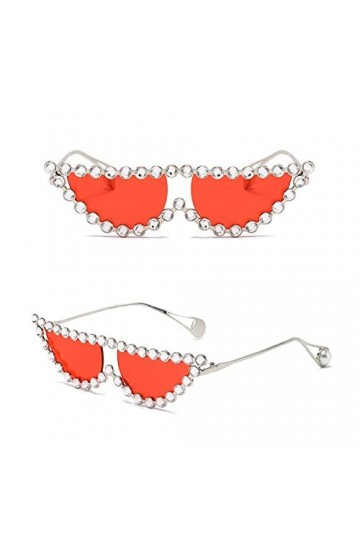 HPIRME Lunettes de soleil yeux de chat vintage femmes monture en métal diamant lunettes de soleil pour femme UV400, 5, taille